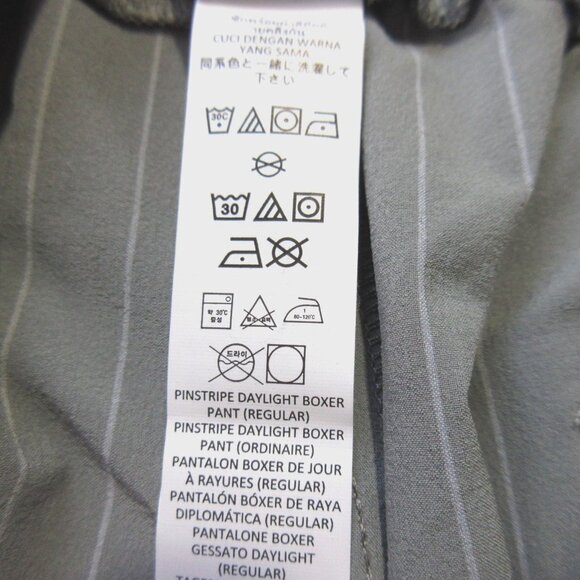 NWT Alo Yoga Pinstripe Daylight Boxer Pant in Lunar Grey White Relaxed Pants M - Picture 4 of 8